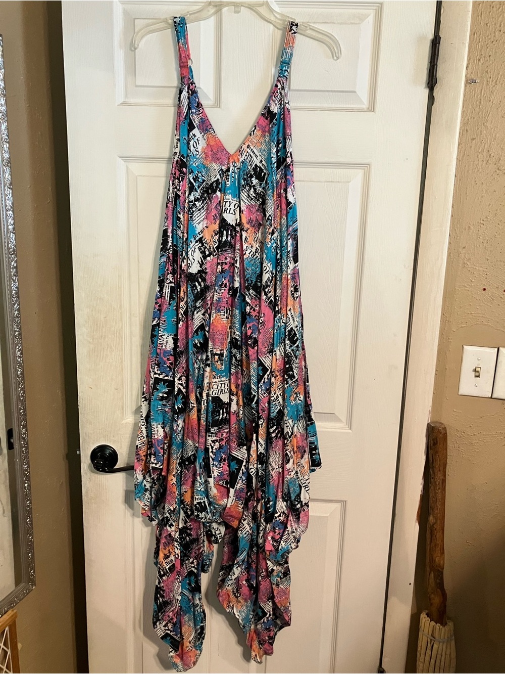 Gorgeous Multicolor Wide-Leg Palazzo Jumpsuit - Looks Like a Maxi Dress! Size OS